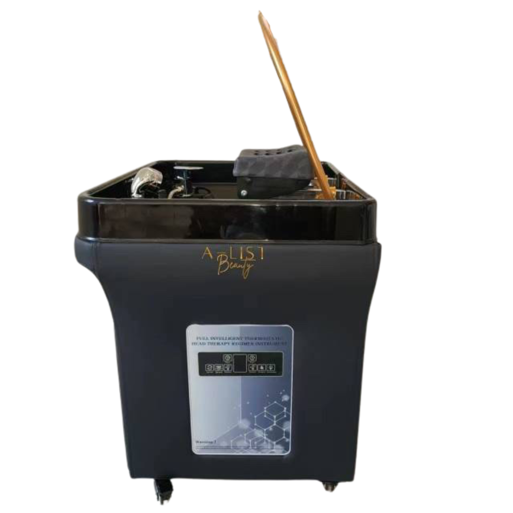 A List Beauty Head Spa Massagers Wholesale Salon Spa Equipment . Introducing our Ecstacy Portable Shampoo Basin, a game-changer in salon luxury. With a generous 60L water storage capacity, LED light, and innovative fumigation and heat-up process, this sink takes the ordinary shampoo routine to extraordinary heights.   Experience the ultimate comfort with our mobile lay-down design, providing your clients with unmatched relaxation during their visit.