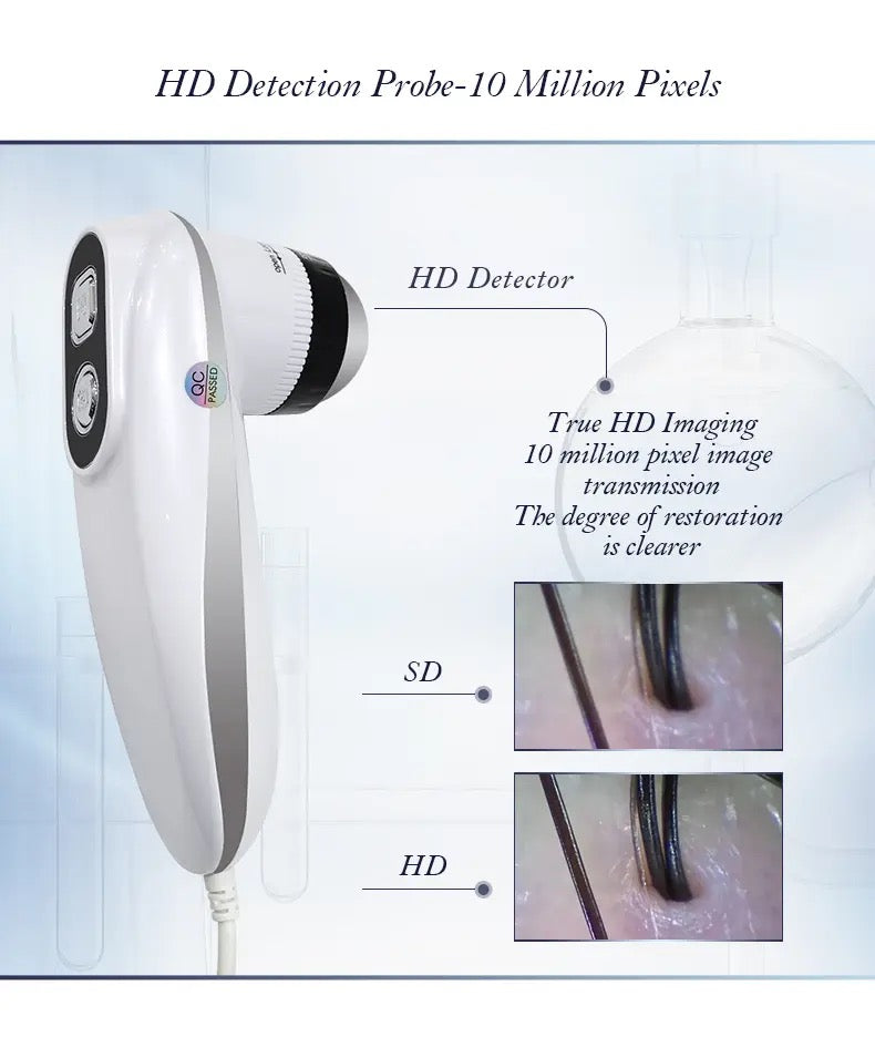 A-List Beauty . Shop our Scalp Analysis Pro. High Quality 15.5 inch Scalp Test Analyzer Four Spectrum Scalp Skin Detector M12 Standard 50x's 3-Spectrum probe 50x's white light effect 50x's UV Light Effect 50x's Polarization Effect 200 times high definition lens Saved Video and photos 1080 high-definition display color screen. Easy to use instructions. Luxury shampoo basins for your home, hospital, salon, and more.